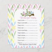 Pastel Squirrel Baby Girl Dusche - Wünsche (Vorne/Hinten)