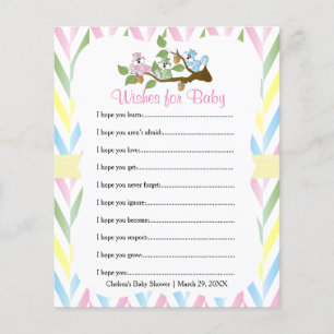 Pastel Squirrel Baby Girl Dusche - Wünsche