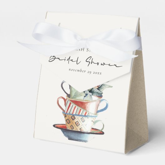 Pastel Stacks Blumenstrauß Brautparty Tee Party Geschenkschachtel (Vorderseite)