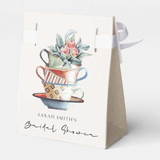 Pastel Stacks Blumenstrauß Brautparty Tee Party Geschenkschachtel (Rückseite)