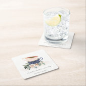 Pastel Stacks Blumenstrauß Brautparty Tee Party Rechteckiger Pappuntersetzer (Vor Ort)