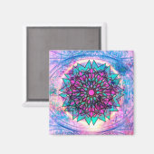 Pastel Stains Glass Mandala Magnet (Vorderseite/Rückseite)