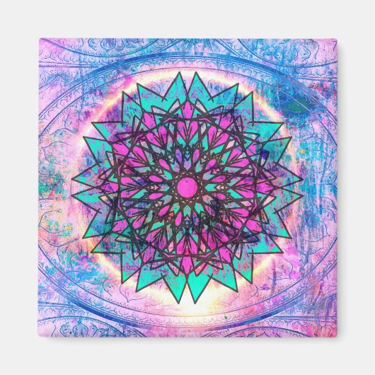 Pastel Stains Glass Mandala Magnet (Vorne)