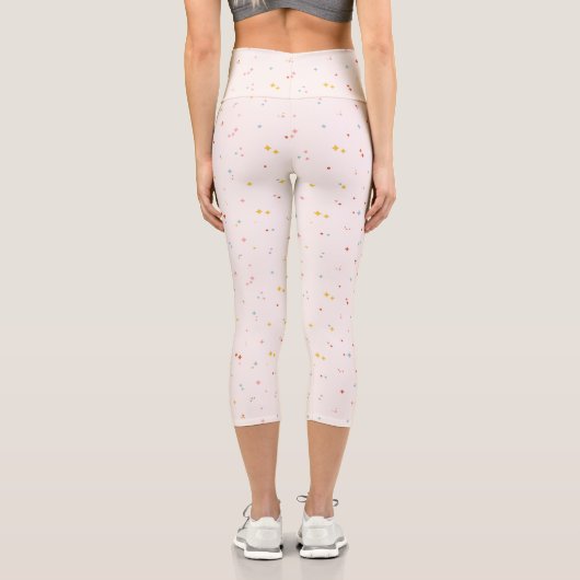 Pastel Star Pattern Capri Leggings (Rückseite)