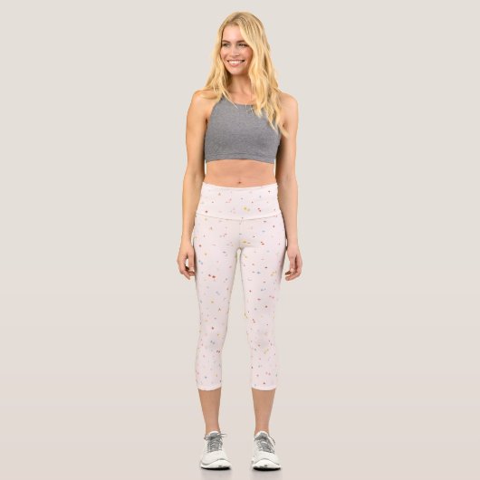 Pastel Star Pattern Capri Leggings (Vorderseite)