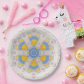 Pastel Star Sweet Pink Yellow Blue Heart Pappteller (Party)
