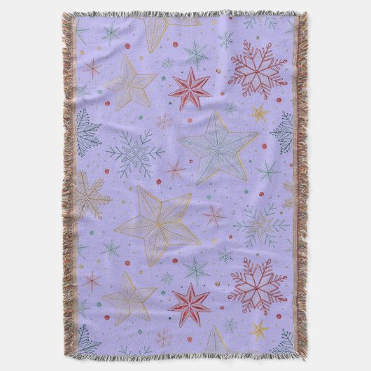 "Pastel Star Woven Throw Blanket Decke (Vorderseite Vertikal)