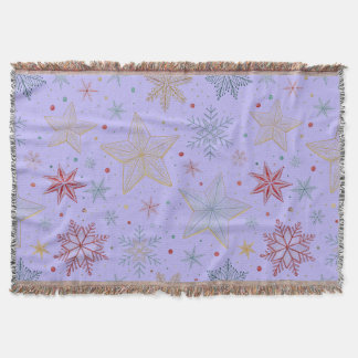 "Pastel Star Woven Throw Blanket Decke