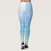 Pastel Starry Sky Blue Gradient Moon Galaxy Design Leggings (Rückseite)