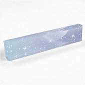 Pastel Starry Sky Blue Gradient Moon Galaxy Design Namensplakette