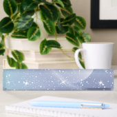 Pastel Starry Sky Blue Gradient Moon Galaxy Design Namensplakette