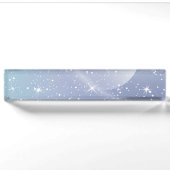 Pastel Starry Sky Blue Gradient Moon Galaxy Design Namensplakette (Vorderseite)