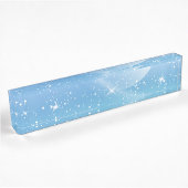 Pastel Starry Sky Blue Gradient Moon Galaxy Design Namensplakette