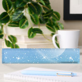 Pastel Starry Sky Blue Gradient Moon Galaxy Design Namensplakette