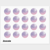 Pastel Starry Sky Pink Lila Gradient Moon Galaxy Runder Aufkleber (Blatt)