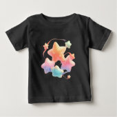 Pastel Stars - Bunte Sterne im Traum Baby T-shirt (Vorderseite)