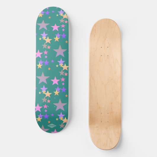 Pastel Stars HAMbWG Skateboard (Vorderseite)