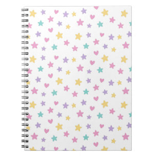 Pastel Stars und Hearts Spiral Foto Notebook Notizblock