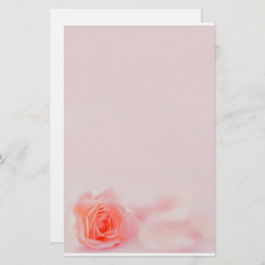 pastel stationery Rose Briefpapier (Vorne/Hinten)