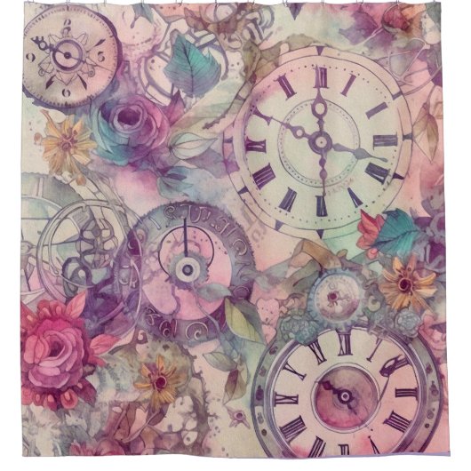 Pastel Steampunk Duschvorhang (Vorderseite)