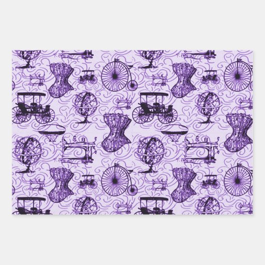 Pastel Steampunk Pattern Geschenkpapier Set (Vorderseite)