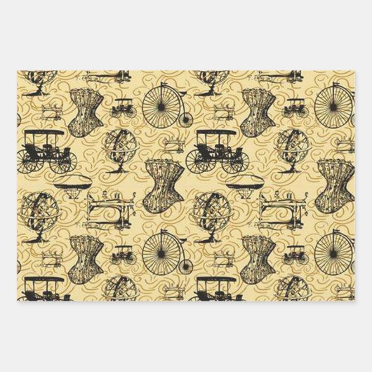 Pastel Steampunk Pattern Geschenkpapier Set (Vorderseite 3)