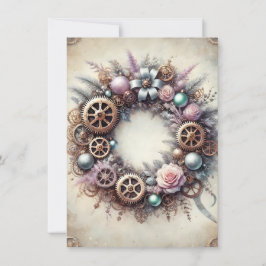 Pastel Steampunk Weihnachtskarte Antiquitätenreath Karte