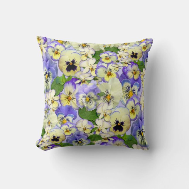 Pastel-Stiefmütterchen Kissen (Vorderseite)