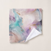 PASTEL STORM MARBLE SWIRL BADEZIMMER TOWEL SET (Waschlappen)