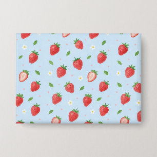 Pastel Strawberry Dreams Nahtloses Muster Button