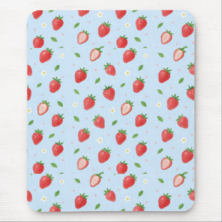 Pastel Strawberry Dreams Nahtloses Muster Mousepad