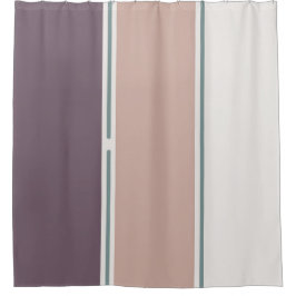 Pastel Streifen-2 – Moderner neutraler Badezimmer- Duschvorhang