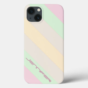 Pastel Streifen Minimalistischer Personalisierter  Case-Mate iPhone Hülle