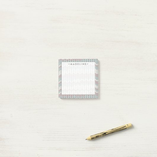 Pastel Strick Post-it Klebezettel (Auf Schreibtisch)