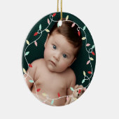 Pastel String Lights 1. Weihnachten als Großeltern Keramik Ornament (Rechts)