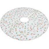 Pastel String Lights on Snowy White Polyester Weihnachtsbaumdecke (Schrägansicht)