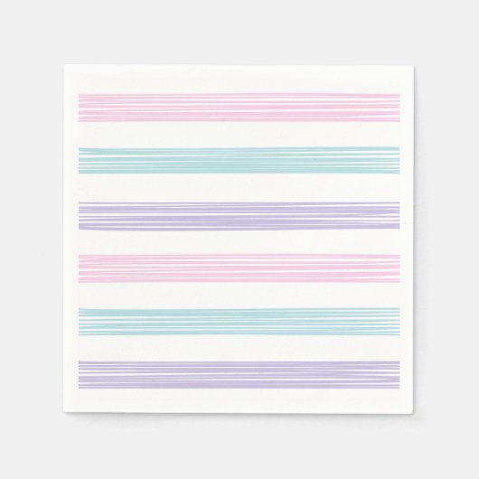 Pastel Stripe Babydusche Serviette (Vorderseite)