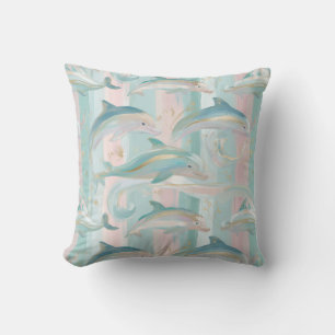 Pastel Stripe Dolphin Muster Kissen