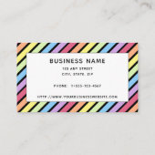 Pastel Stripe Rainbow Black Rainbow Pattern Visitenkarte (Rückseite)