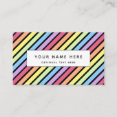 Pastel Stripe Rainbow Black Rainbow Pattern Visitenkarte (Vorderseite)