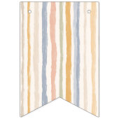 Pastel Stripe Watercolor Rabbit Wimpelkette (Erste Fahne)