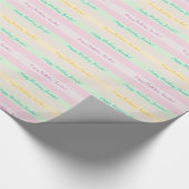 Pastel Striped Happy Geburtstag, Personalisierter Geschenkpapier (Ecke)