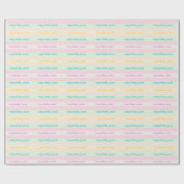 Pastel Striped Happy Geburtstag, Personalisierter Geschenkpapier (Flach)