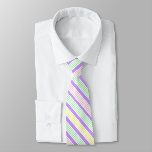 Pastel Striped Necktie Krawatte (Gebunden)