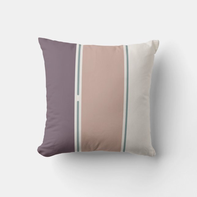 Pastel Stripes-2 – Calm Neutral Vertical Stripes Kissen (Vorderseite)