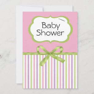 Pastel Stripes Babydusche Einladungen