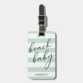 Pastel Stripes Beach Baby Gepäckanhänger (Vorderseite vertikal)