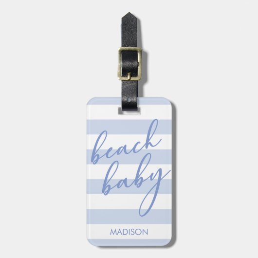 Pastel Stripes Beach Baby Gepäckanhänger (Vorderseite vertikal)