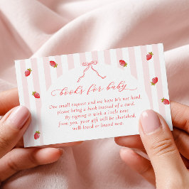 Pastel Stripes Berry Baby Shower Books for Baby Begleitkarte