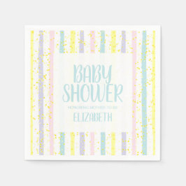 Pastel Stripes Boy Babydusche Serviette